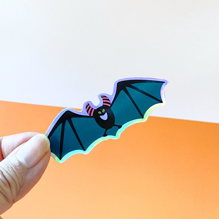 Holographic Halloween Bat Sticker