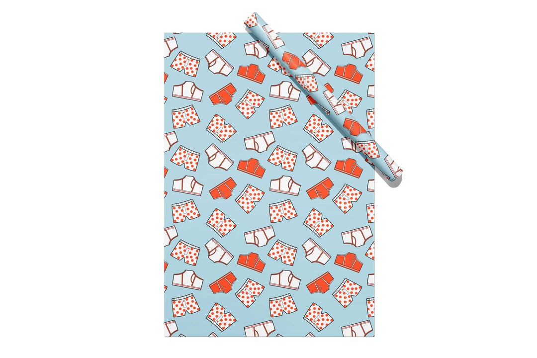 Boxers or briefs underwear pattern wrapping paper by Gigglemugg