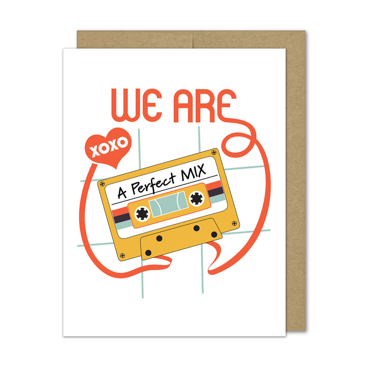 Greeting card with a cassette tape design and &