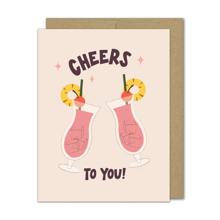 Greeting card with two cocktails and &