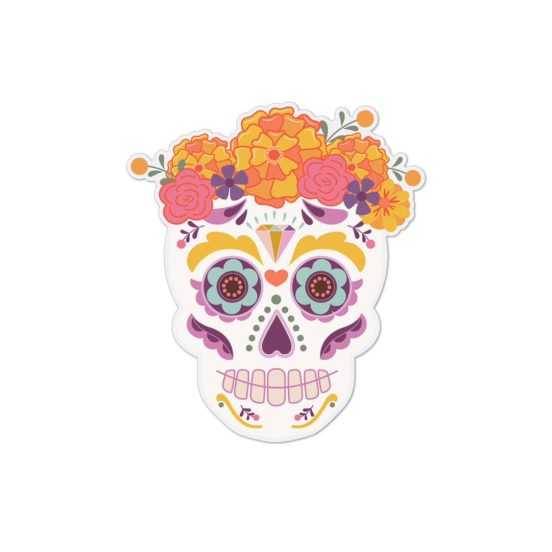 Dia de los Muerto sugar skull sticker by Gigglemugg.