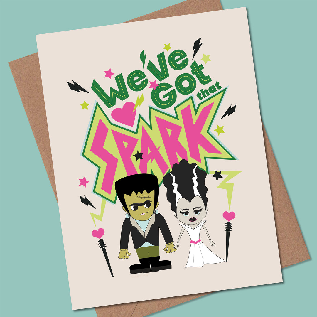 Card with cartoon characters and &