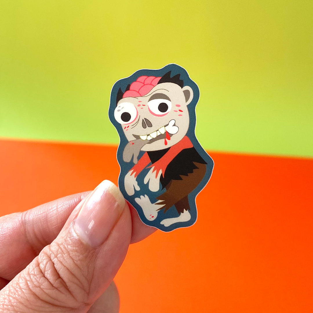 Vinyl zombie sticker designed by Gigglemugg.