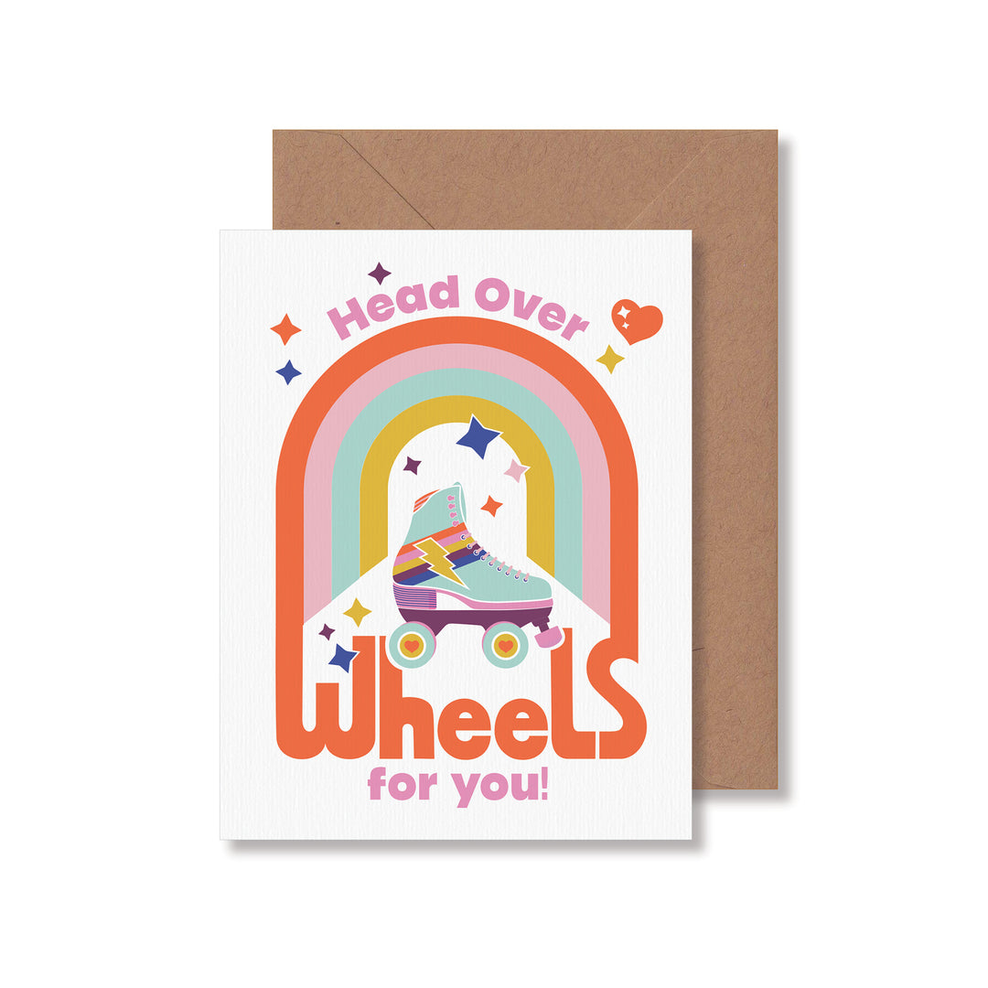 80s-inspired roller skate love card by Gigglemugg®