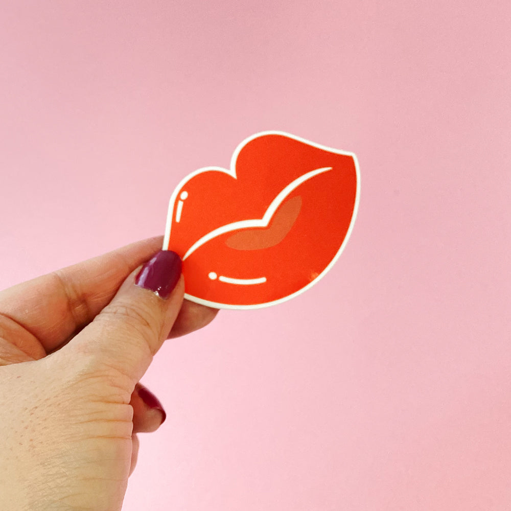 Fun Valentine lips sticker by Gigglemugg.