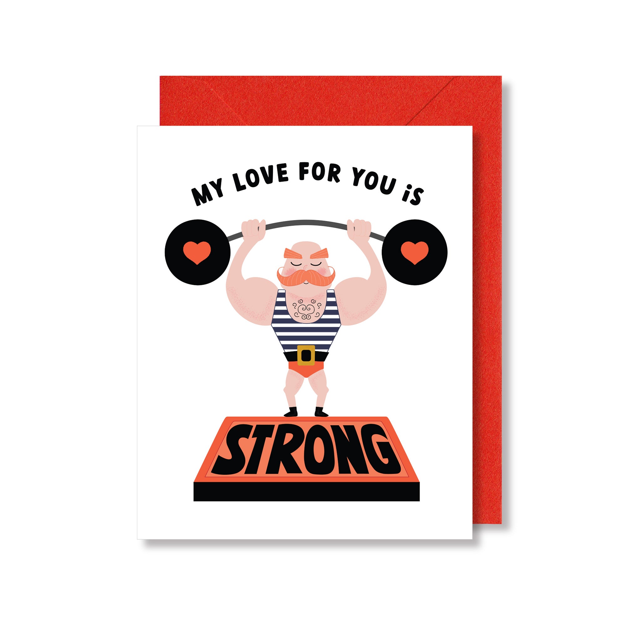Love card with strongman illustration by Gigglemugg