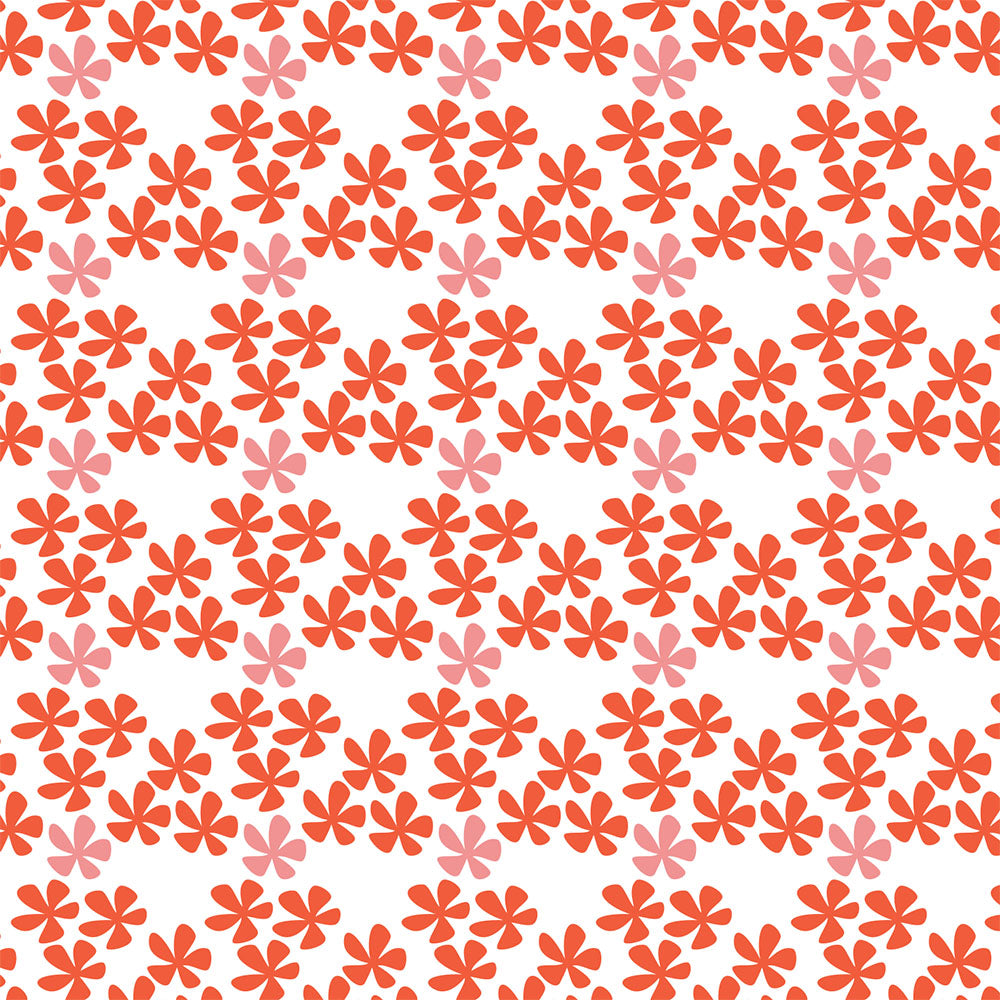 Pattern design with red and pink flowers on a white background by ©Gigglemugg