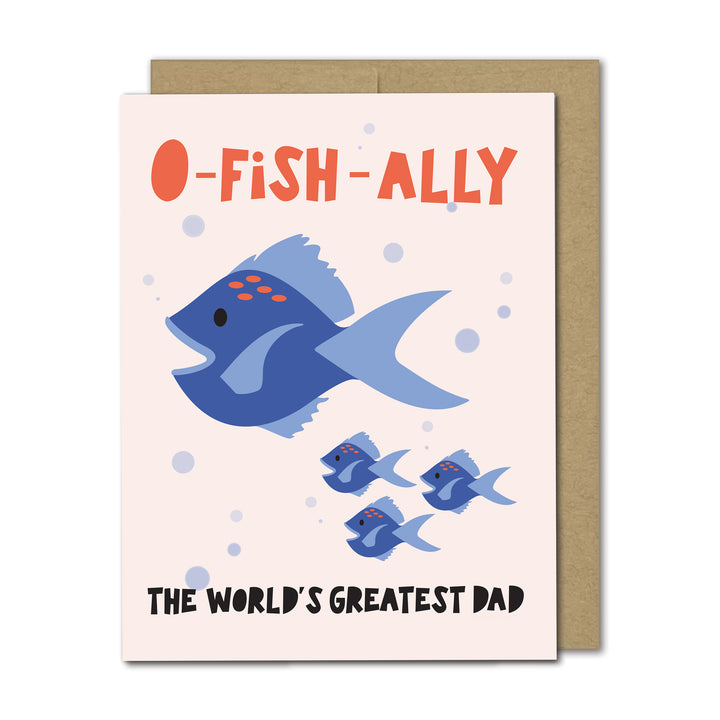 Greeting card with a blue fish illustration and text &