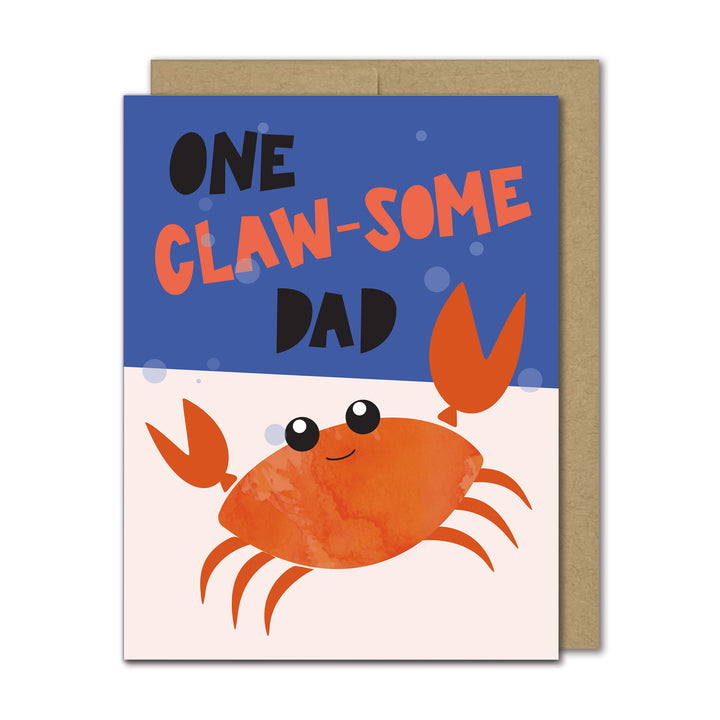 Greeting card with a crab illustration and text &