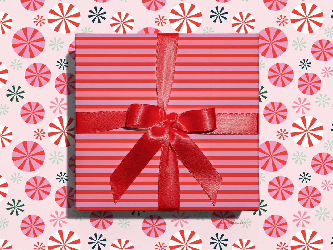 Peppermint Stripe Gift Wrap by Gigglemugg