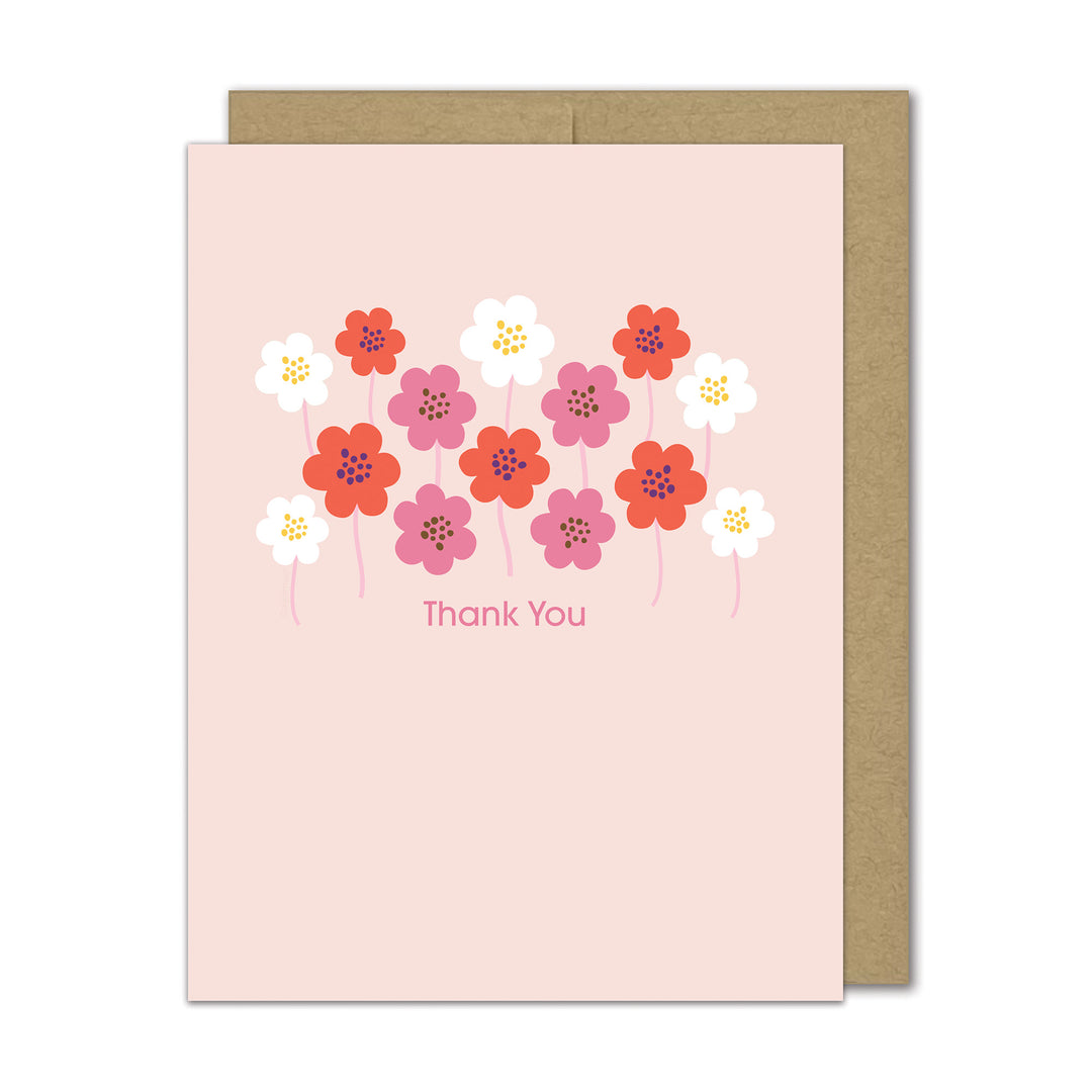 Greeting card with floral design and &