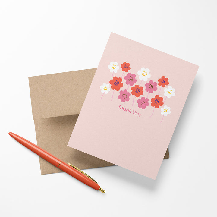 Greeting card with floral design and &