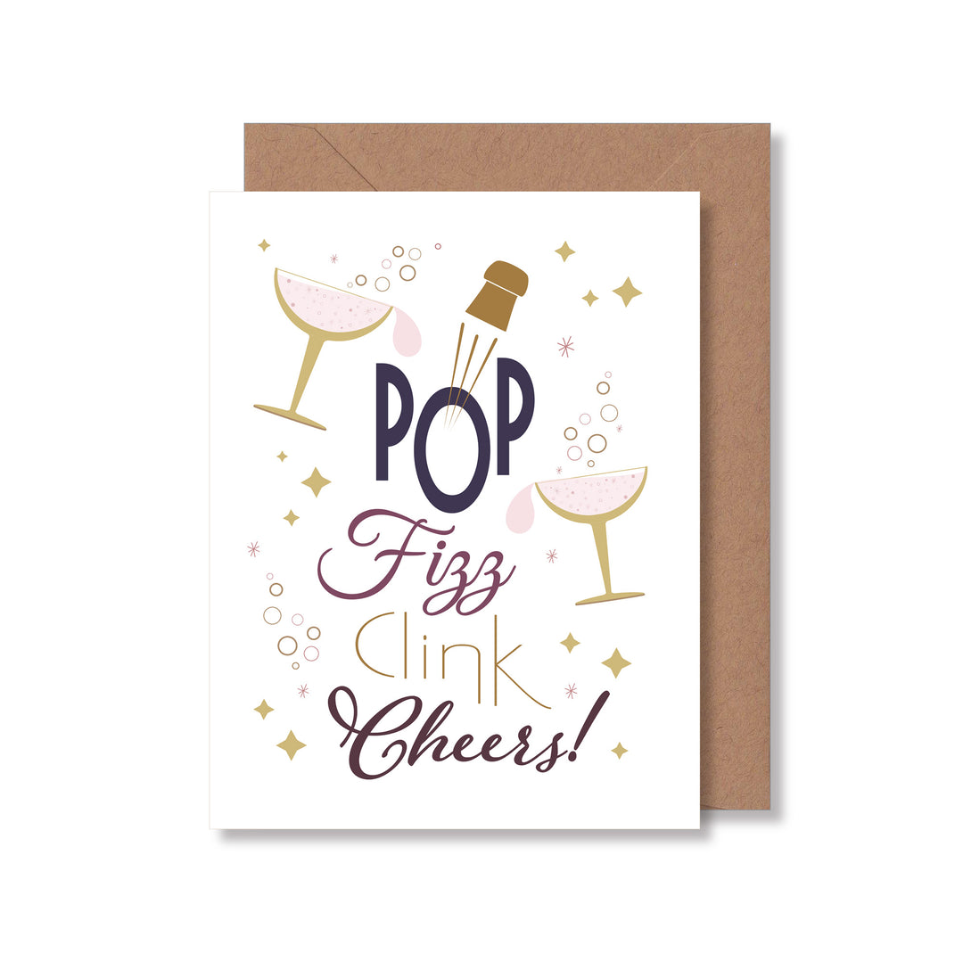 Pop, Fizz, Clink, Cheers! Congratulations Card