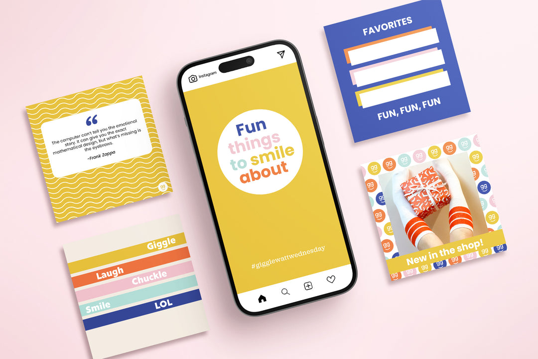Examples of graphic design and branding for social media by Gigglemugg Design Studio