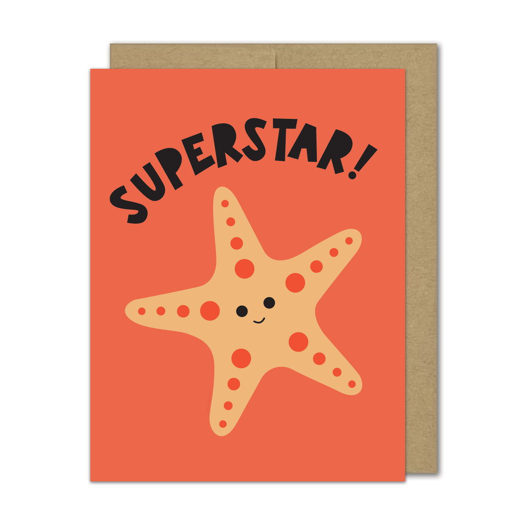 Greeting card with a starfish and &