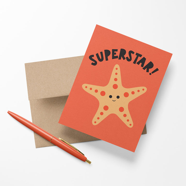 Greeting card with a starfish and &