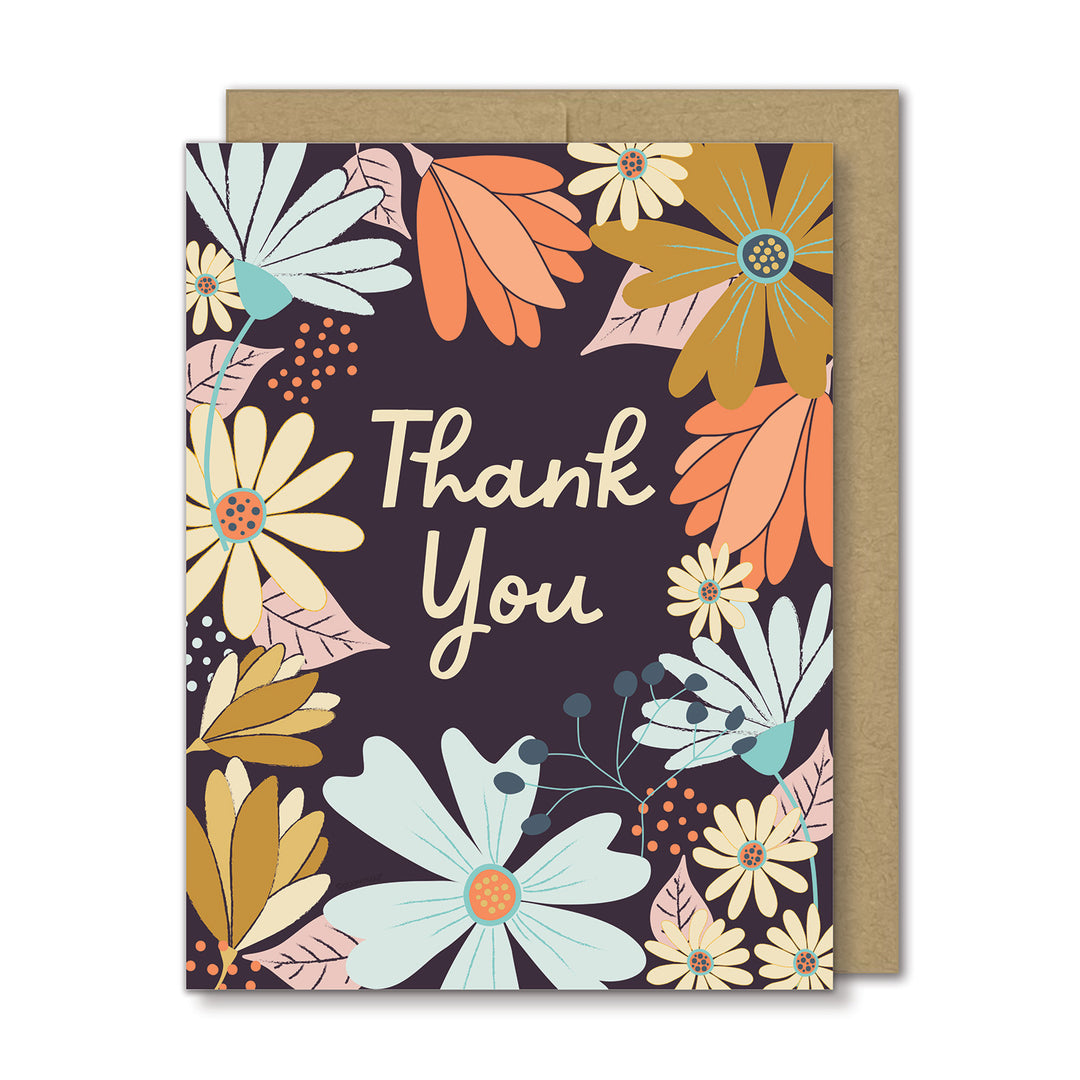 Greeting card with floral design and &