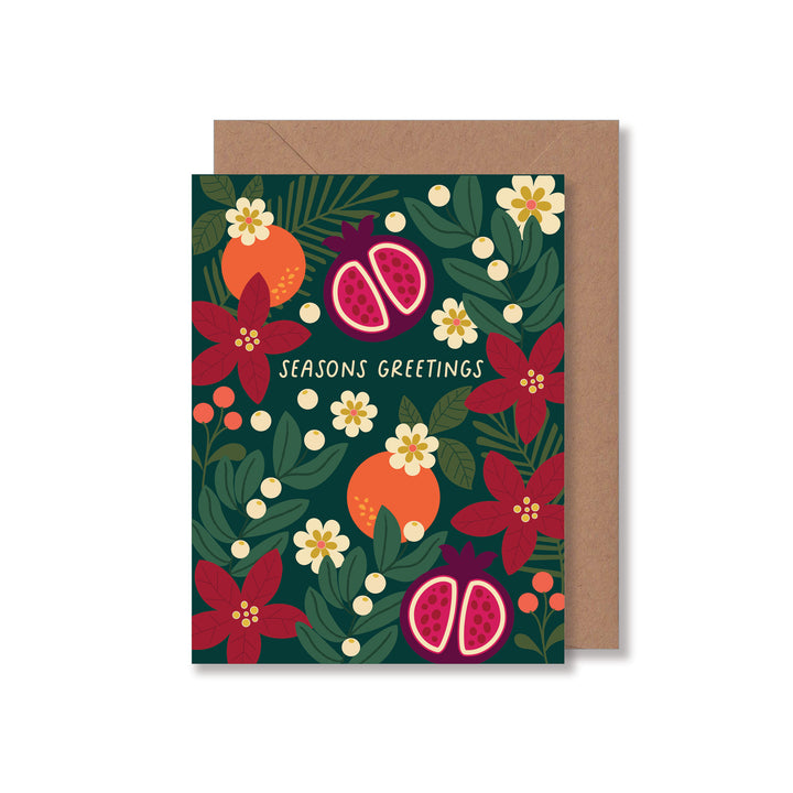 Floral “Season’s Greetings” Holiday Card