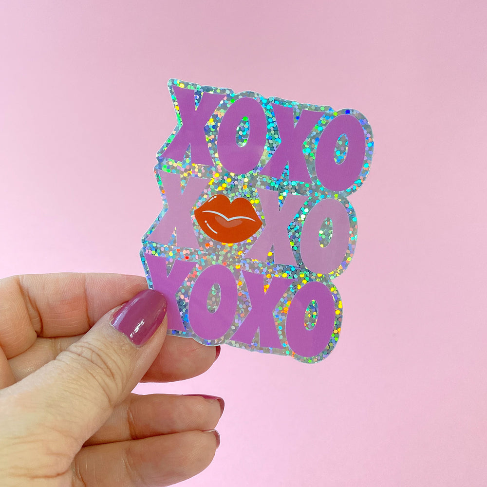 XOXO glitter sticker by Gigglemugg.
