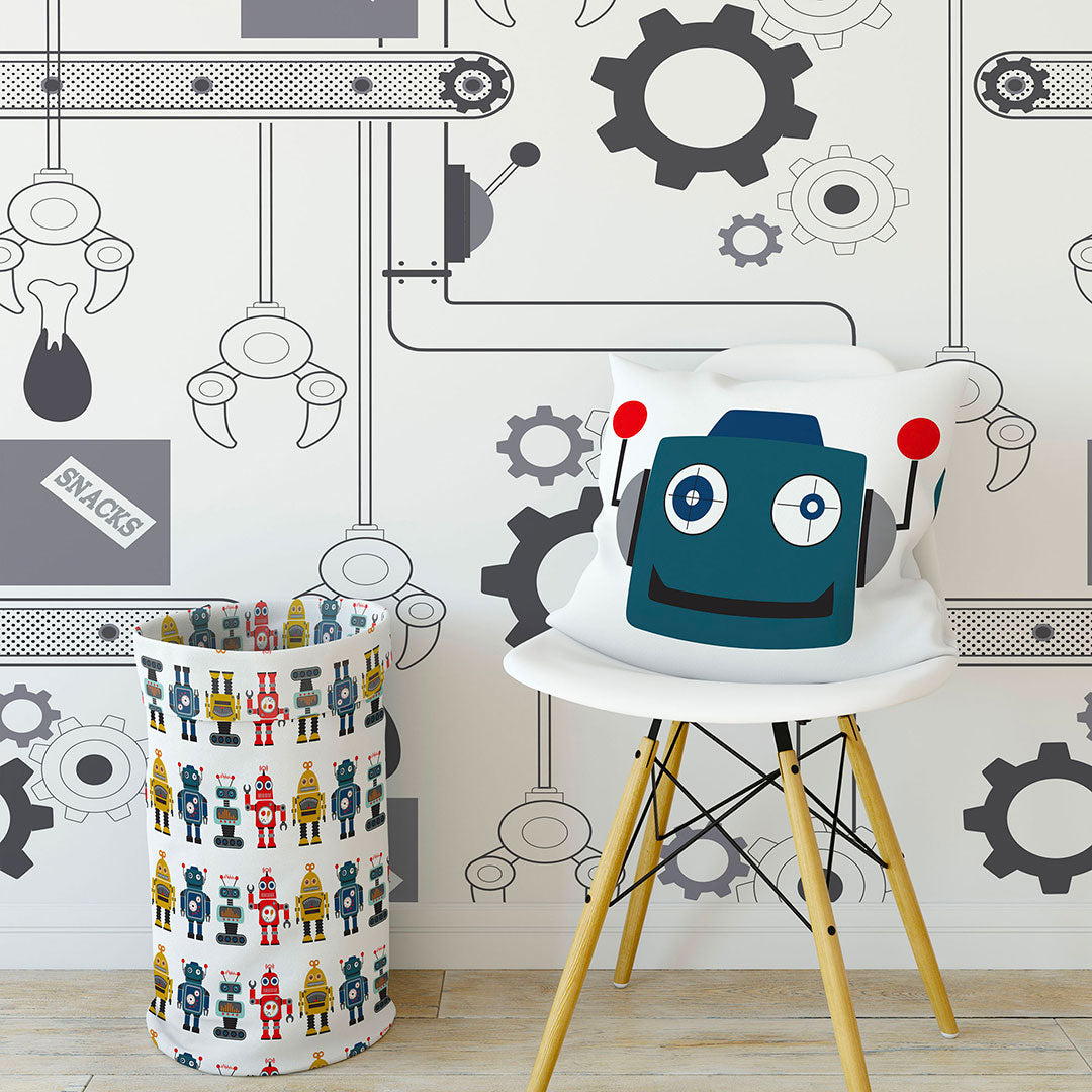 Robot-themed room decor art licensing collection by ©Gigglemugg